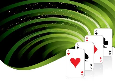 Poker of aces, gambling background with playing cards, casino, vector illustrati Stock Illustration