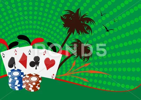 Poker and chips Stock Illustration
