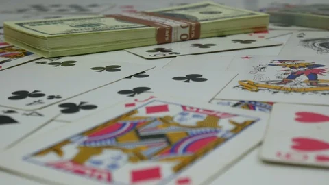 Poker and dollars Stock Footage 87416342