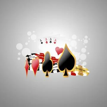 Poker background with game elements Stock Illustration