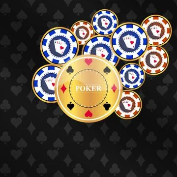 Poker background with game elements Stock Illustration
