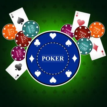 Poker background with game elements Stock Illustration