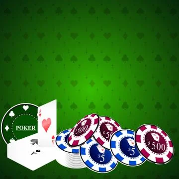 Poker background with game elements Stock Illustration