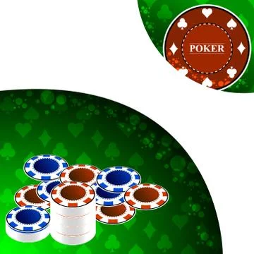 Poker background with game elements Stock Illustration