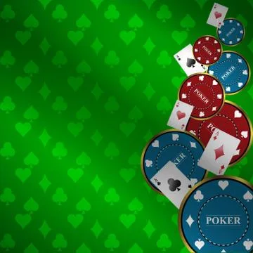 Poker background with game elements Stock Illustration