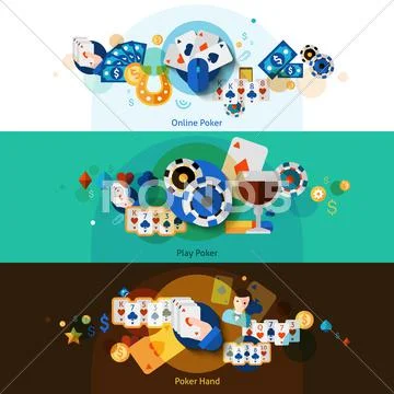 Poker banners set Stock Illustration