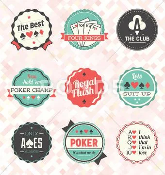 Poker Card Labels and Icons Stock Illustration