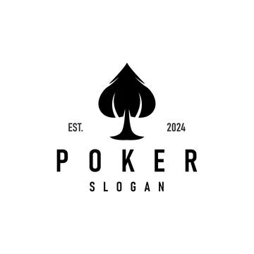 Poker Card Logo Classic Vector Gambling Game Design Simple Symbol Template Illustration