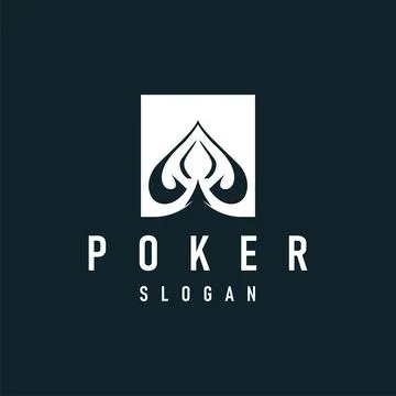 Poker Card Logo Classic Vector Gambling Game Design Simple Symbol Template Stock Illustration
