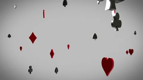 Poker card signs falling, loop, 3D animation with alpha channel Stock Footage 79856213