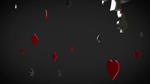 Poker card signs falling, loop, 3D animation with alpha channel Stock Footage 79856782