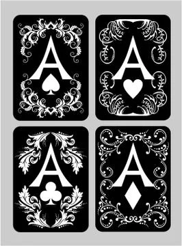 Poker cards Aces set Stock Illustration