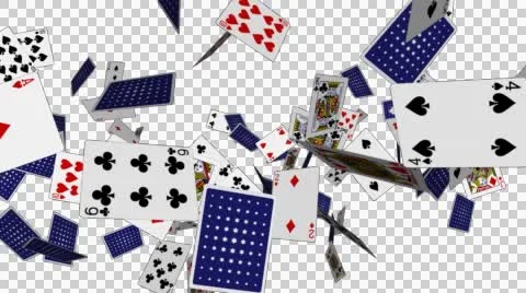 Poker Cards Explosion - 01 - 25 fps Stock Footage 41463504