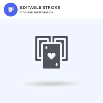 Poker Cards icon vector, filled flat sign, solid pictogram isolated on white, Stock Illustration