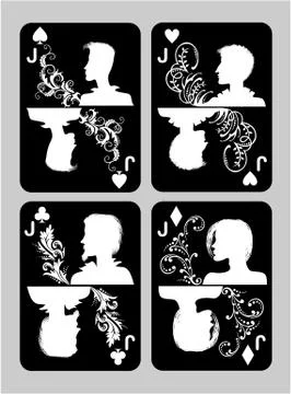 Poker cards Jack set Illustrazione stock