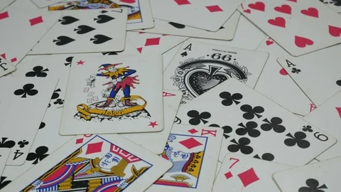 Poker cards on the table Stock Footage 87416525