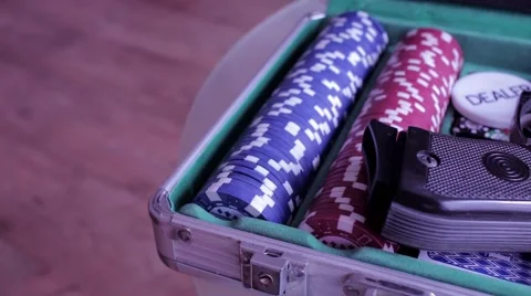Poker case with gun Stock Footage 66060815