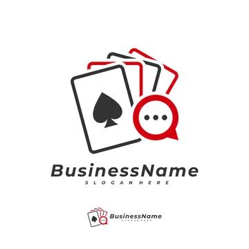 Poker Chat logo vector template, Creative Gambling logo design concept Stock Illustration