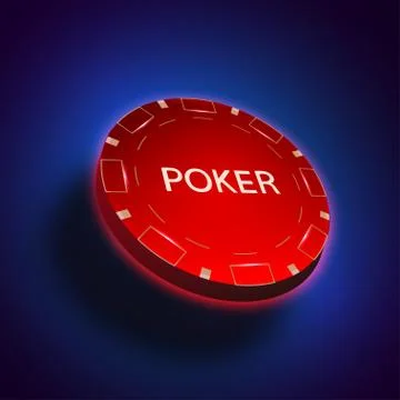 Poker chip, 3d in air. Vector illustration Stock Illustration