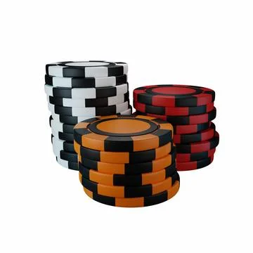 Poker chip 3D stack, colored casino money pile, realistic gambling Stock Illustration