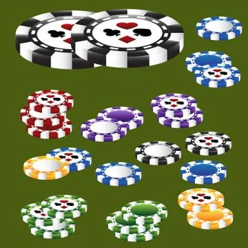 Poker chip card suits Illustrazione stock