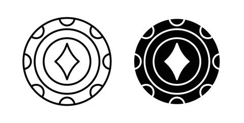 Poker chip icon symbol. Vector illustration pack in black color. 库存插图