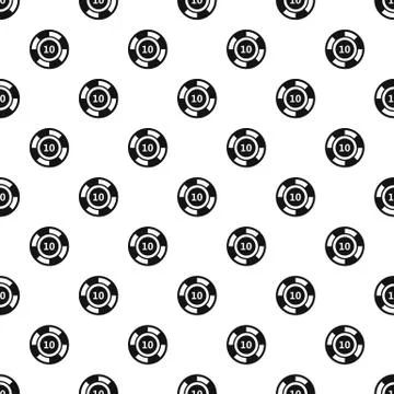 Poker chip nominal 10 pattern, simple style Stock Illustration