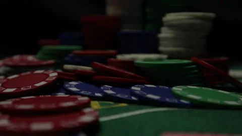 Poker chip pan Stock Footage 135053126