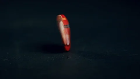 Poker Chip red spinning until stopped Stock Footage 101807108