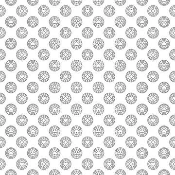 Poker Chip seamless pattern. Vector Background Gambling Casino Chips signs Stock Illustration