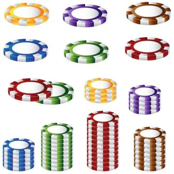 Poker chip set Illustrazione stock