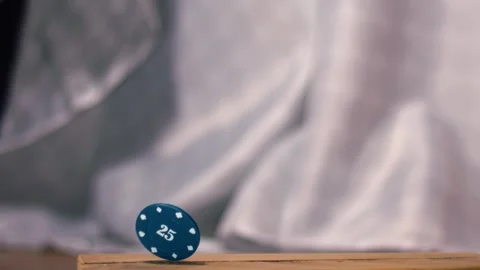 Poker chip spinning Stock Footage 320069012