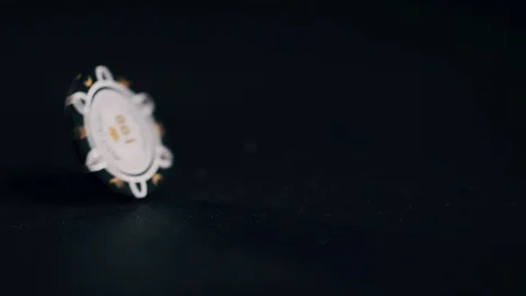 Poker Chip spinning slow motion black 100 Stock Footage 101806099
