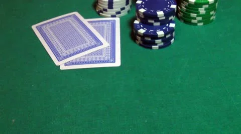 Poker chips and cards Stock Footage 20485702