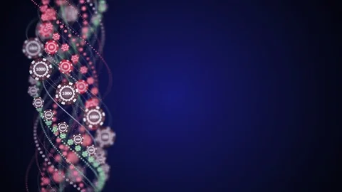 Poker Chips Animation, Rendering, Background, Loop Vídeo Stock 101488458