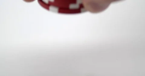 Poker chips being put down by male hand Stock Footage 112329369