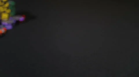 Poker Chips on a Black Table 2 Video stock 61392225