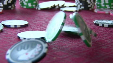 Poker Chips Bouncing in Slow Motion Stock Footage 10868701