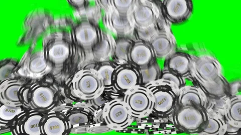 Poker chips casino roulette blackjack slots bet craps gambling win money wipe Stock Footage 101778568