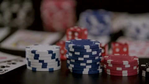 Poker-chips-closeup-gamble-table 스톡 동영상 150427952