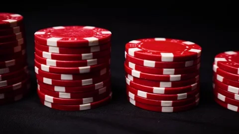 Poker chips concept losing bearish money on table Stock Footage 266644001