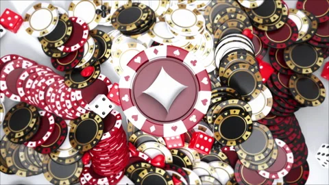 Poker Chips with Diamond Background Stock Footage 231331133