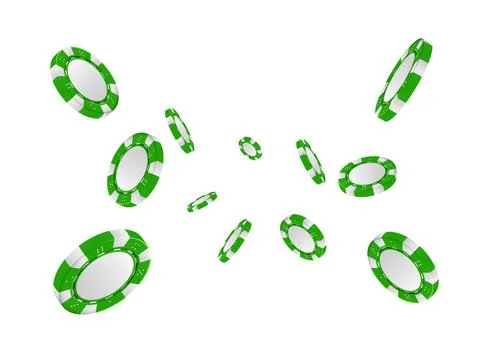 Poker chips in different position. Vector illustration. Illustrazione stock