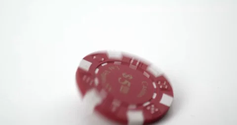Poker chips dropped into frame randomly Stock Footage 112329479