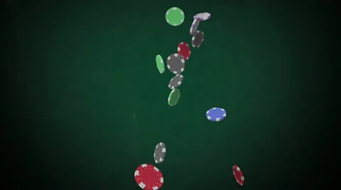 Poker Chips fall in two stream Stock Footage 10838591