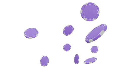 Poker chips float against a clean white background Stock Illustration