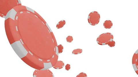 Poker chips float against a clean white background Stock Illustration
