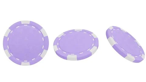 Poker chips float against a clean white background Stock Illustration