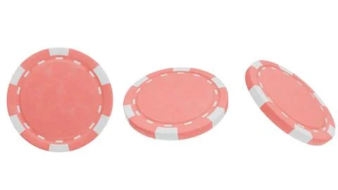 Poker chips float against a clean white background Stock Illustration