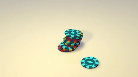 Poker Chips on a gaming table with dramatic lighting Stock Footage 304533443